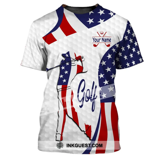 Man Shirt, Custom Name Golf Shirt, Gift for Golf Lover, Golf USA, Golf Player Shirt