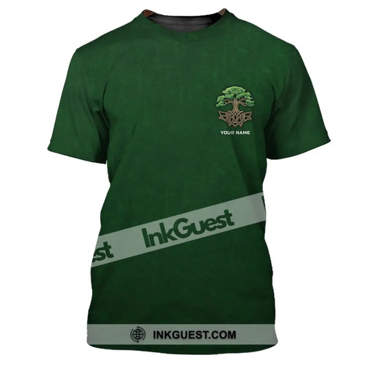 Unisex-Shirt – individuelles Namens-T-Shirt – grünes Baum-Shirt
