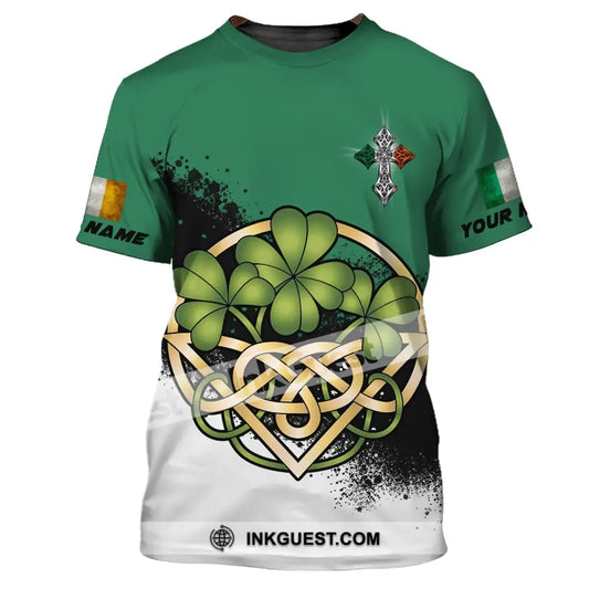 Unisex Shirt - T-Shirt mit individuellem Namen - ST. Patrick's Day Kleidung, 4-blättriges Kleeblatt