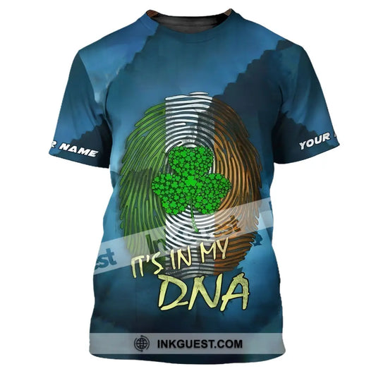 Unisex-Shirt – T-Shirt mit individuellem Namen – It's In My DNA – Kleeblatt-Shirt zum St. Patrick's Day