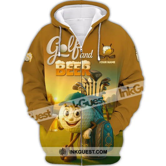 Unisex Shirt - Custom Golf And Beer That Is Why I am Here Shirt