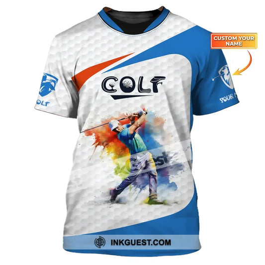 Herren-Shirt, Golf-Shirt mit individuellem Namen, Geschenk für Golfliebhaber, Golfspieler-Shirt