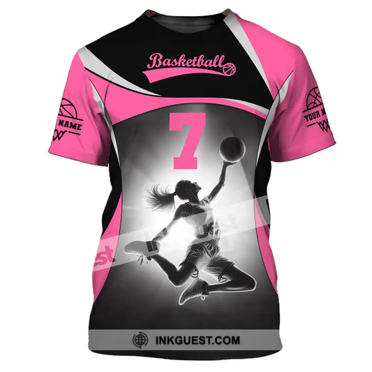 Damen-Shirt, Volleyball-Shirt mit individuellem Namen und Nummer, T-Shirt für Volleyball-Team, Geschenk für Volleyballspieler