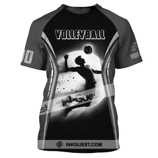 Herren-Shirt, Volleyball-Shirt mit individuellem Namen und Nummer, T-Shirt für Volleyball-Team, Geschenk für Volleyball-Spieler