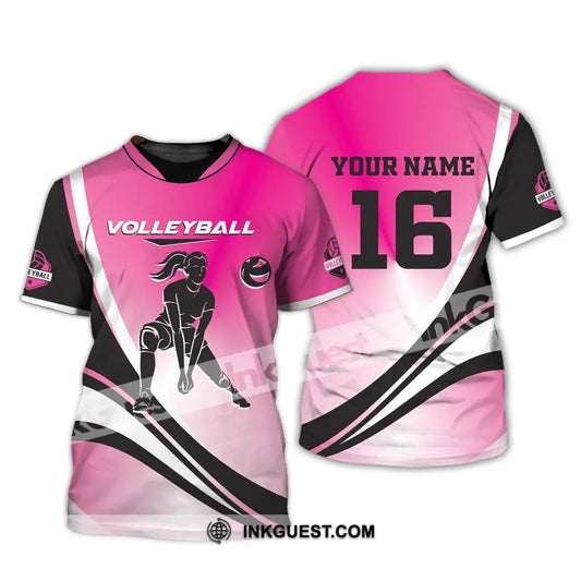 Woman Shirt, Custom Name and Number Volleyball Shirt, T-Shirt for Volleyball Club, Gift for Volleyball Players