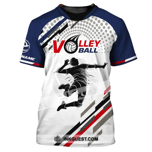 Herren-Shirt, Volleyball-T-Shirt mit individuellem Namen, Volleyball-Shirt, Geschenk für Volleyballspieler