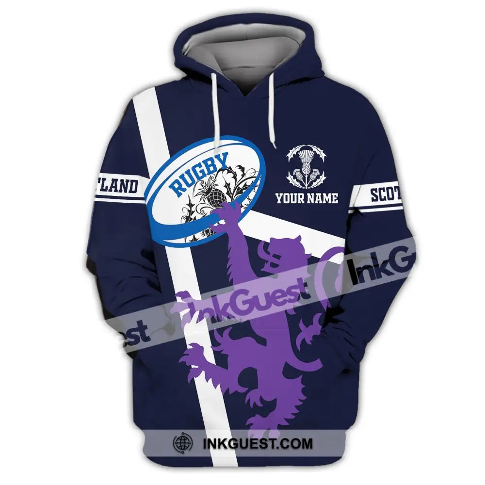 Scottish Rugby Top Lettering Unisex Shirt, Custom Name Scotland Hoodie, Scotland Rugby Shirt, Scotl