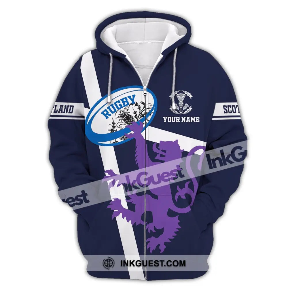 Scottish Rugby Top Lettering Unisex Shirt, Custom Name Scotland Hoodie, Scotland Rugby Shirt, Scotl