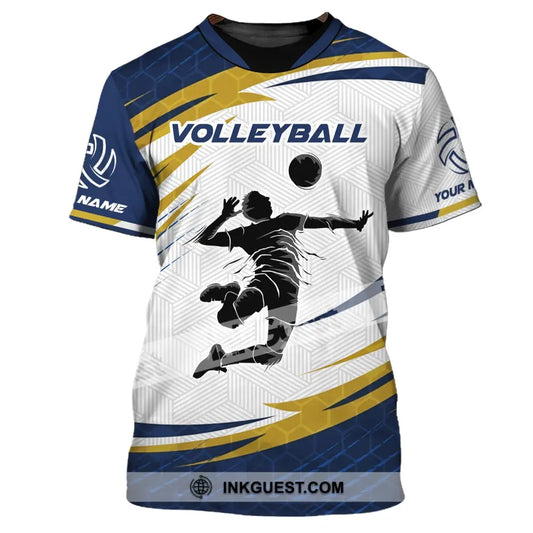 Herren-Shirt, Volleyball-T-Shirt mit individuellem Namen, Volleyball-Shirt, Geschenk für Volleyballspieler