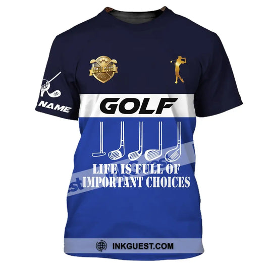 Herren-Shirt, Golf-Shirt, das Leben ist voller wichtiger Entscheidungen, Geschenk für Golfer, Golf-T-Shirt, Golf-Geschenke