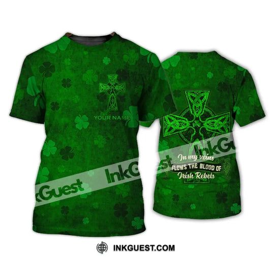 Unisex-Shirt – individuelles Namensshirt – Geschenk zum irischen Patrick's Day, Happy Saint Patrick's Day, in meinen Adern fließt das Blut irischer Rebellen 