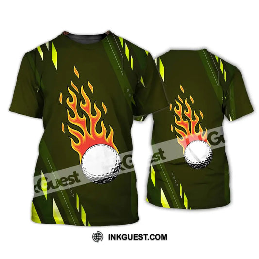 Unisex Shirt - Custom Name T-Shirt, Fire Gold Ball